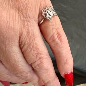 Stamped sterling silver butterfly pinkie ring